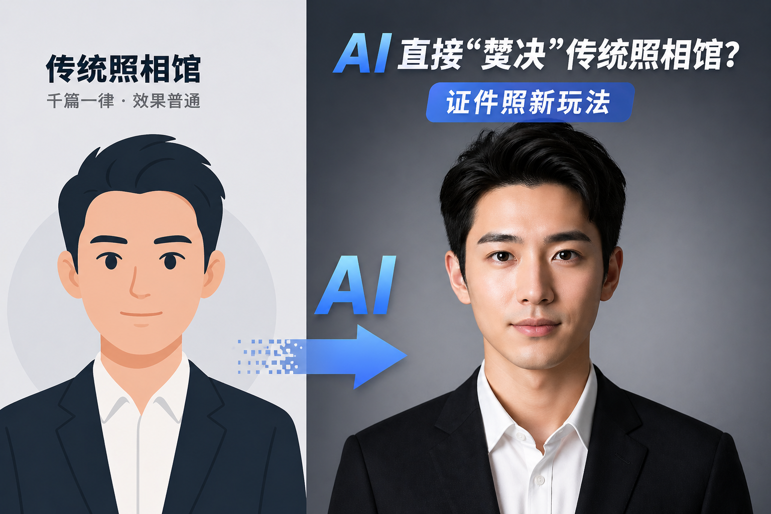AI直接“焚决”传统照相馆？证件照新玩法