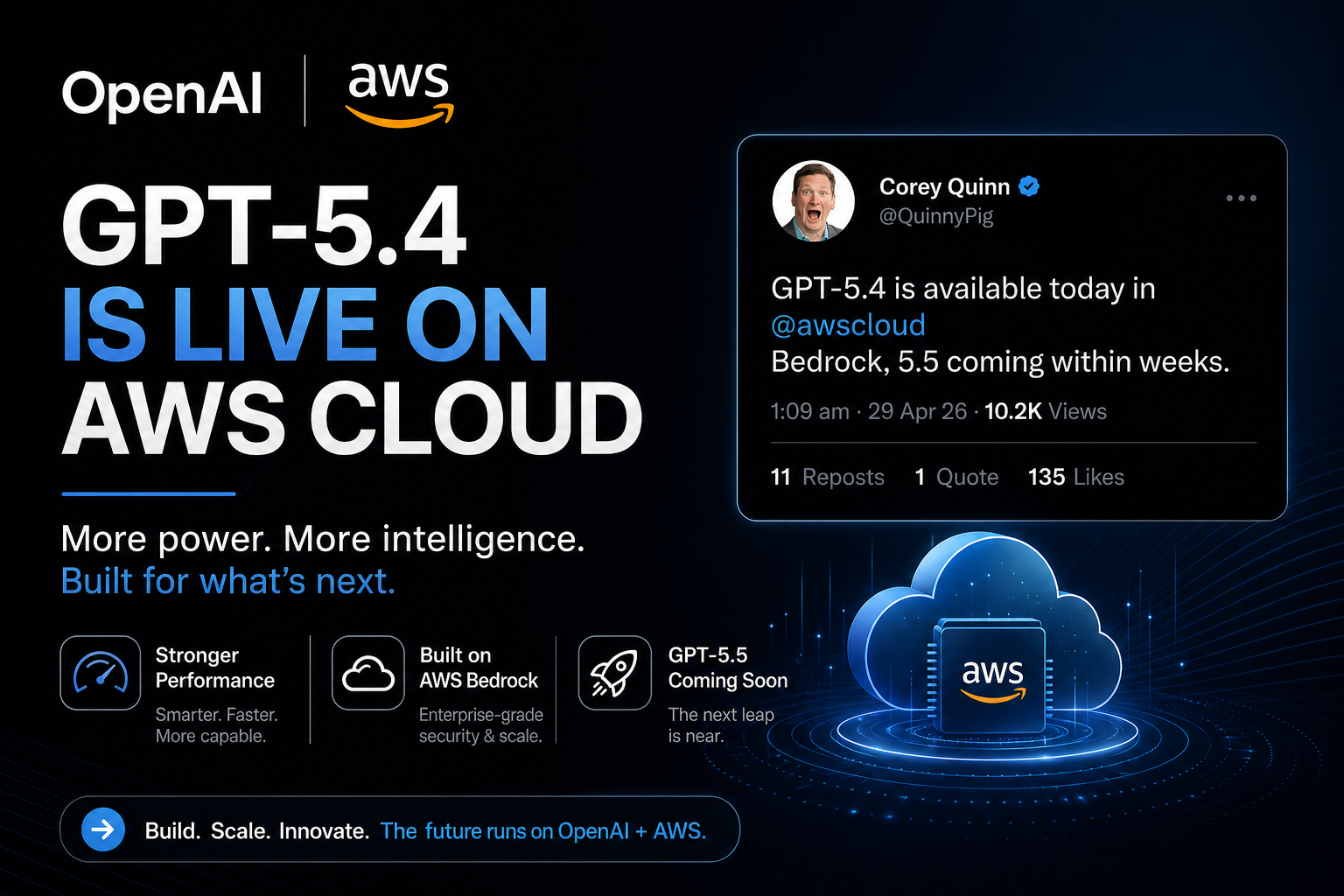 AWS and OpenAI Expand Partnership: GPT-5.4 Launches on Bedrock, GPT-5.5 Arriving Within Weeks